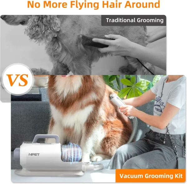 Dog Grooming Kit with 6 Tools, Pet Hair Vacuum Suction & Dryer - Image 5