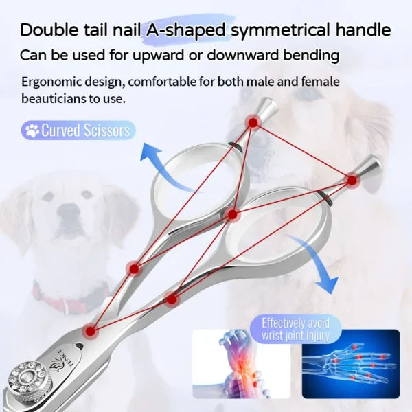 Fenice Professional 7-8 Inch Left-Handed Dog Grooming Kit for Pet Care - Image 11