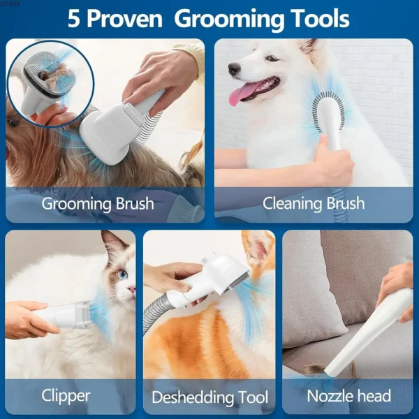 Dog Grooming Kit with Vacuum, 2.3L Capacity for Pet Hair Cleaning - Image 5