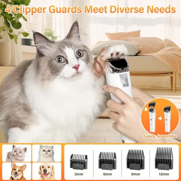 Dog Grooming Kit Vacuum Dryer With 99% Pet Hair Suction Clippers - Image 5
