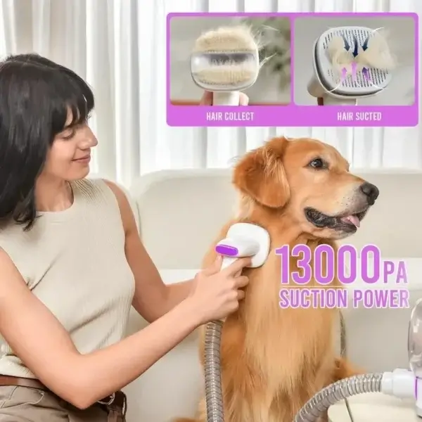 Dog Grooming Vacuum: 4-in-1 2.5L Shedding and Grooming Vacuum Brush - Image 2