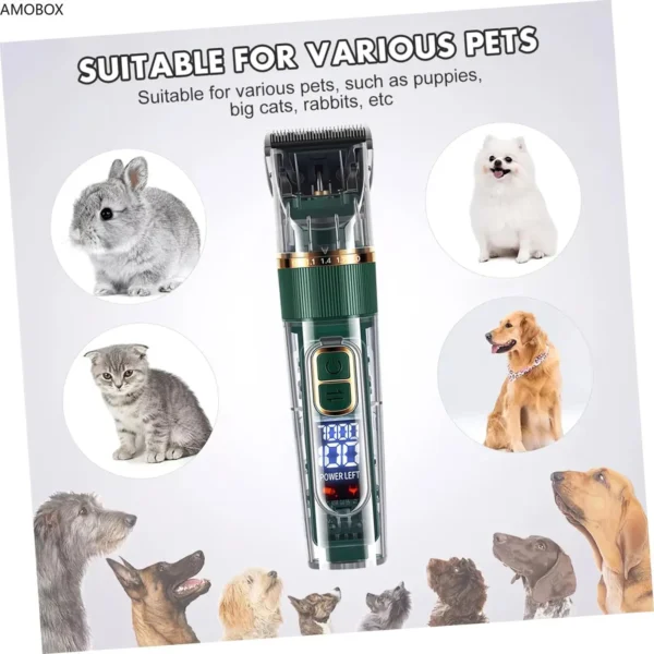 Rechargeable Dog Grooming Kit: LED Display, 3-Speed Waterproof Clippers for Pets - Image 2