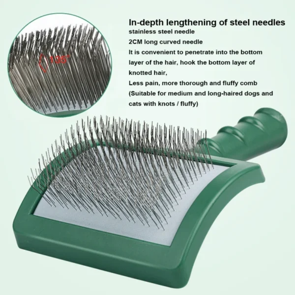 Dog Grooming Kit: Extra Long Pin Slicker Brush for Large Dogs - Image 4