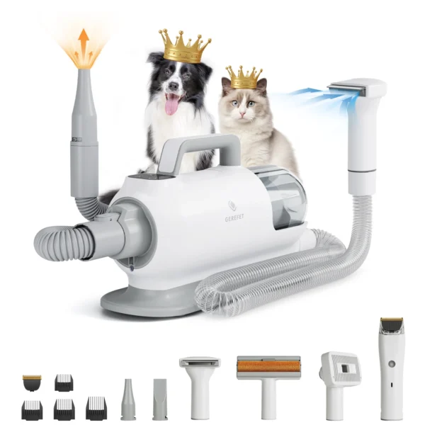 Dog Grooming Kit With Low Noise Vacuum, Dryer, Hair Removal & 6 Tools
